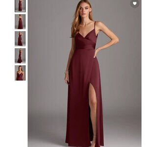 Azazie Burgundy Maxi Dress